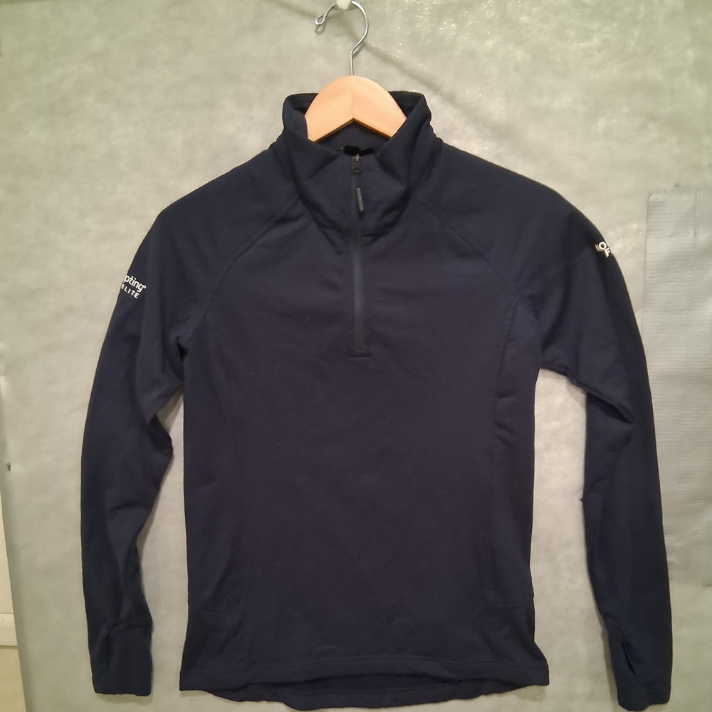 Women's North Face 1/4 Zip Ribbed Pullover : Navy : Size: Medium : Pockets
